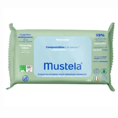 Mustela Cleansing Wipes 60 Wipes - Greenlands Health Store