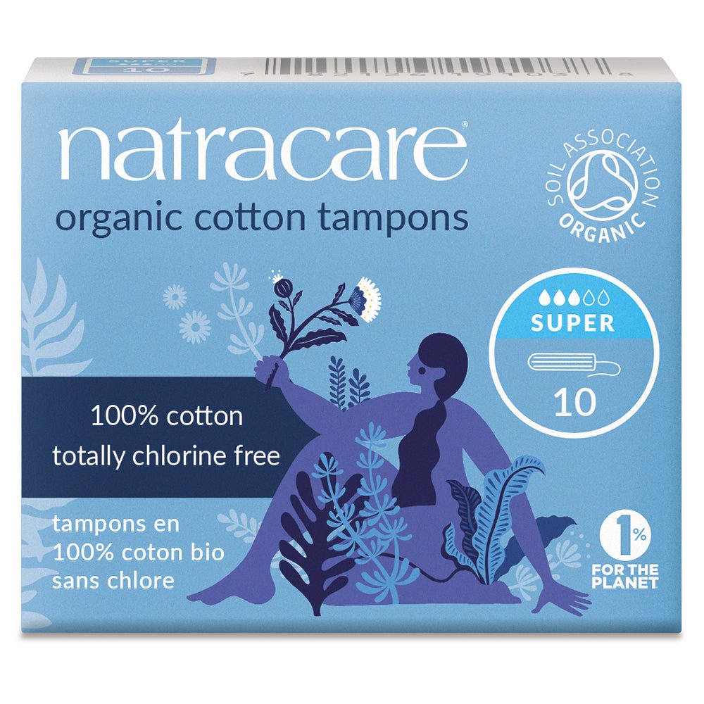 Organic Non - Applicator Tampons Super x 10 - Greenlands Health Store