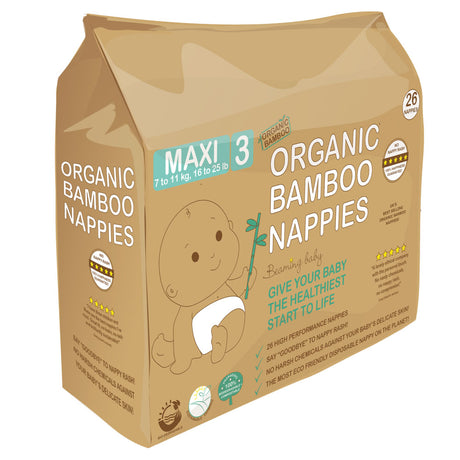 Organic Bamboo Nappies Size 3 (7-11kg 26 nappies) - Greenlands Health Store