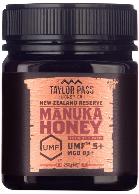 Taylor Pass Manuka Honey UMF5+/MGO83 250g - Greenlands Health Store