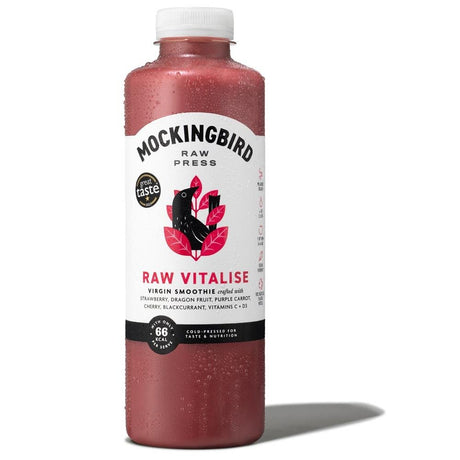 Mockingbird Raw Vitalise Smoothie Strawberry & Dragon Fruit 750ml - Greenlands Health Store