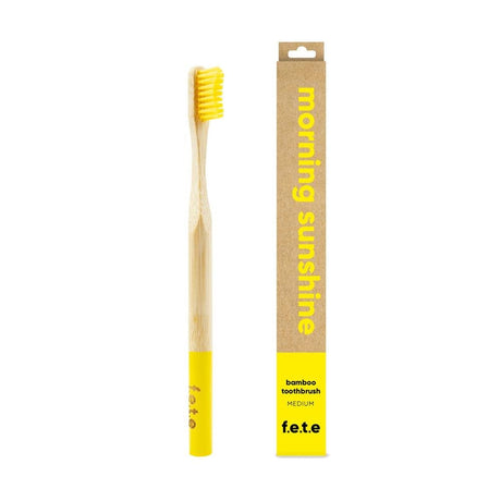 Bamboo Toothbrush Morning Sunshine - Yellow Medium 1 Unit - Greenlands Health Store