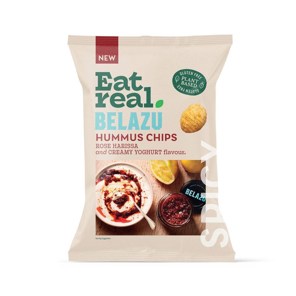 Eat Real Hummus Chips Belazu Rose Harissa & Natural Yoghurt 110g - Greenlands Health Store