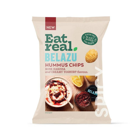 Eat Real Hummus Chips Belazu Rose Harissa & Natural Yoghurt 110g - Greenlands Health Store