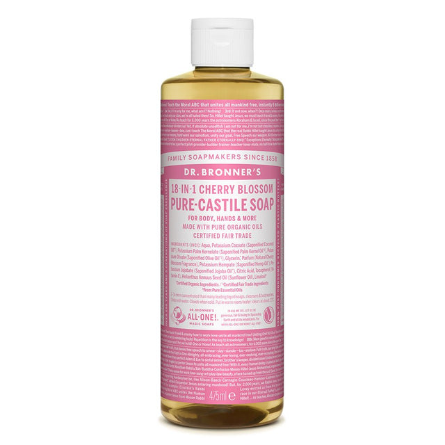 Cherry Blossom Pure Castile Liquid Soap 475ml - Greenlands Health Store