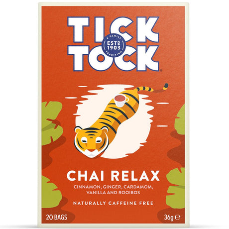 Tick Tock Wellbeing Chai Relax Tea 20 bag - Greenlands Health Store
