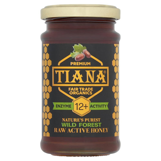 TIANA Fairtrade Organics Raw Active Wild Forest Honey 12+ 250g - Greenlands Health Store