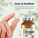 Organic Lions Mane & Ginkgo Biloba - 1800mg - 120 day supply - Greenlands Health Store