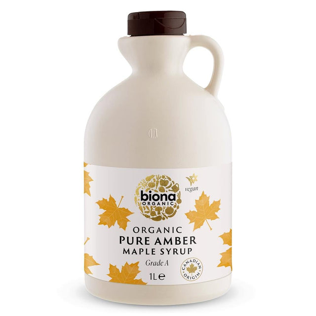 Biona Organic Pure Maple Syrup Amber Grade A 1L - Greenlands Health Store