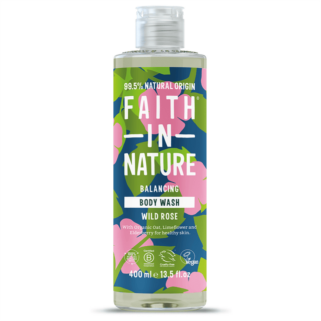 Faith in Nature Wild Rose Body Wash 400ml - Greenlands Health Store