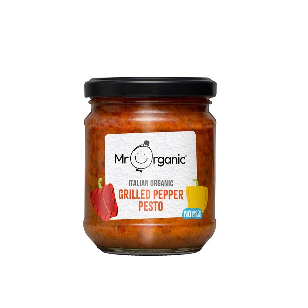 Mr Organic Grilled Pepper Pesto 190g - Greenlands Health Store