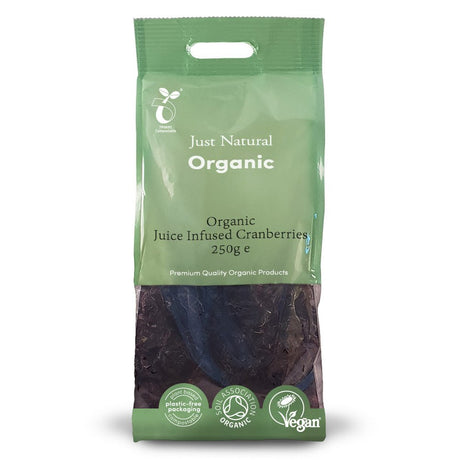 Organic Juice Infused Cranberries 250g - Greenlands Health Store