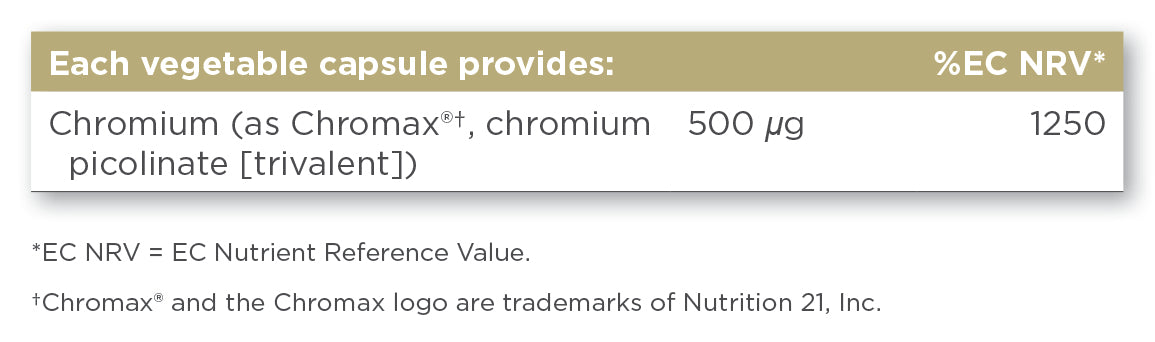 Solgar® Chromium Picolinate 500 µg Vegetable Capsules - Pack of 60 - Greenlands Health Store