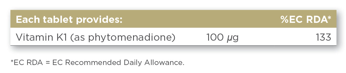 Solgar® Vitamin K1 (Phytomenadione) 100 µg Tablets - Pack of 100 - Greenlands Health Store