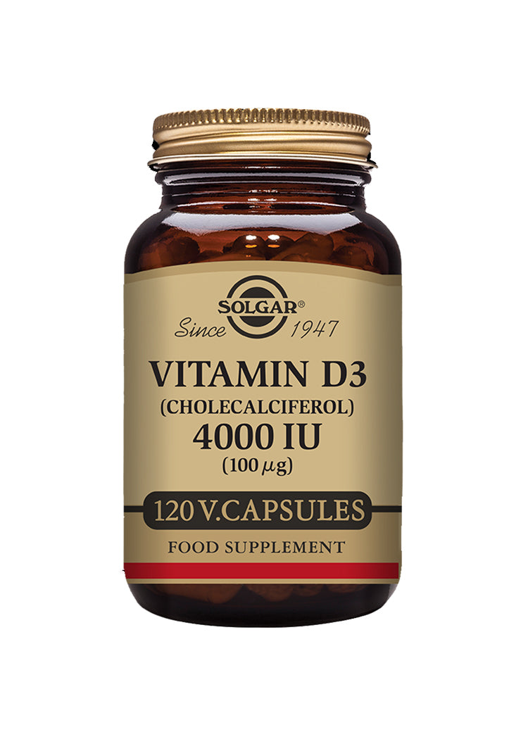 Solgar® Vitamin D3 (Cholecalciferol) 4000 IU (100 µg) Vegetable Capsules - Greenlands Health Store