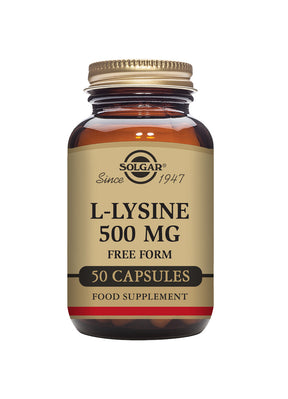 Solgar® L-Lysine 500 mg Vegetable Capsules - Pack of 50 - Greenlands Health Store