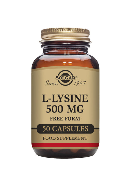 Solgar® L-Lysine 500 mg Vegetable Capsules - Pack of 50 - Greenlands Health Store