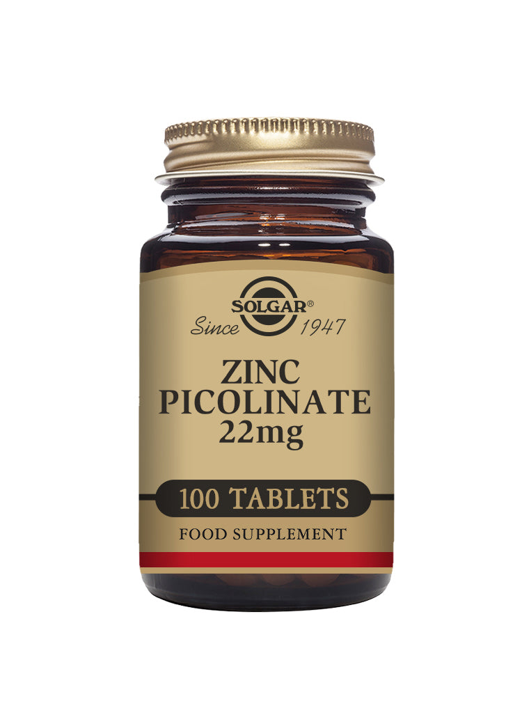 Solgar® Zinc Picolinate 22 mg Tablets - Pack of 100 - Greenlands Health Store