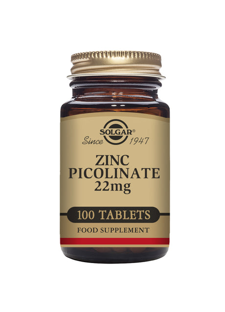 Solgar® Zinc Picolinate 22 mg Tablets - Pack of 100 - Greenlands Health Store