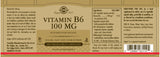 Solgar® Vitamin B6 100 mg Vegetable Capsules - Pack of 100 - Greenlands Health Store