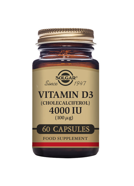 Solgar® Vitamin D3 (Cholecalciferol) 4000 IU (100 µg) Vegetable Capsules - Greenlands Health Store