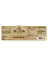 Solgar® Natural Vitamin K2 (MK-7) 100 µg Vegetable Capsules - Pack of 50 - Greenlands Health Store