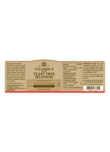 Solgar® Vitamin E with Yeast Free Selenium Vegetable Capsules - Greenlands Health Store