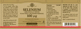 Solgar® Selenium (Yeast-Free) 100 µg Tablets - Pack of 100 - Greenlands Health Store