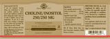 Solgar® Choline 250 mg / Inositol 250 mg Vegetable Capsules - Pack of 50 - Greenlands Health Store
