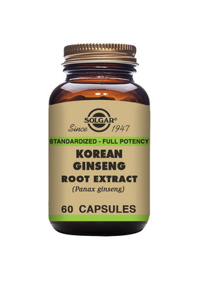 Solgar® Korean Ginseng Root Extract Vegetable Capsules - Pack of 60 - Greenlands Health Store