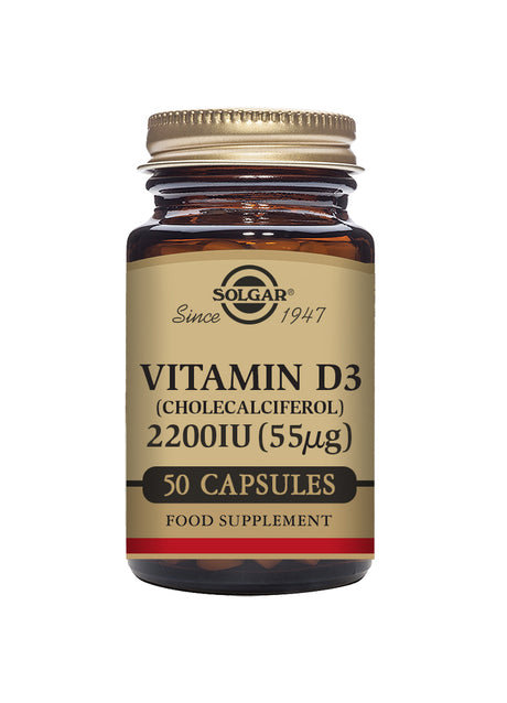 Solgar® Vitamin D3 (Cholecalciferol) 2200 IU (55 µg) Vegetable Capsules - Greenlands Health Store