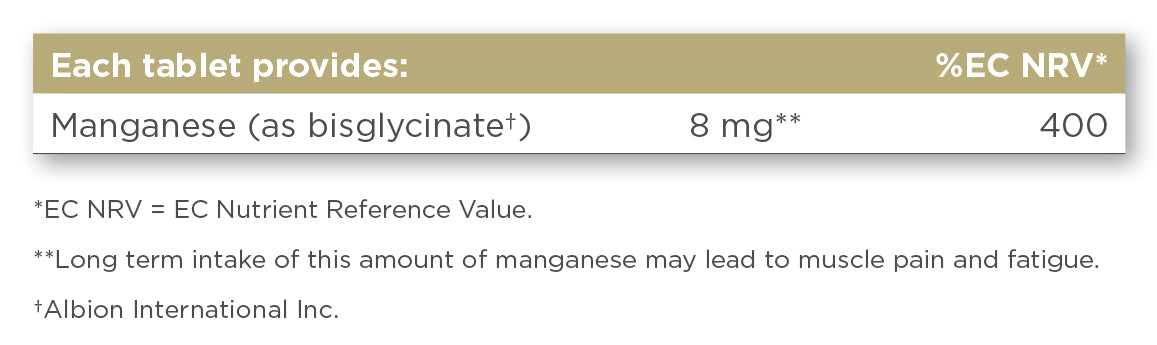 Solgar® Chelated Manganese Tablets - Pack of 100 - Greenlands Health Store