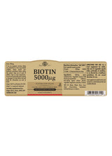 Solgar® Biotin 5000 µg Vegetable Capsules - Greenlands Health Store