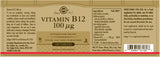 Solgar® Vitamin B12 100 µg Tablets - Pack of 100 - Greenlands Health Store