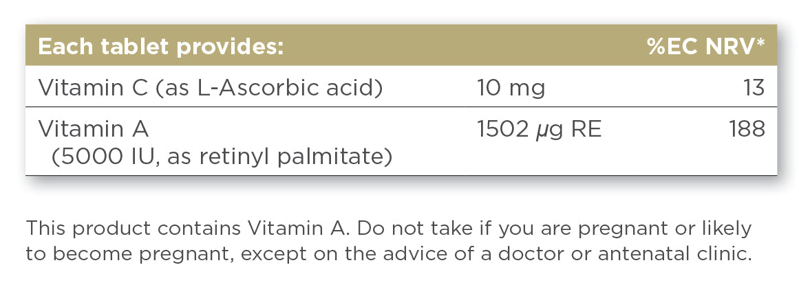 Solgar® Dry Vitamin A 5000 IU Tablets - Pack of 100 - Greenlands Health Store