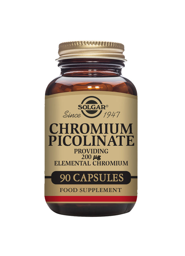 Solgar® Chromium Picolinate 200 µg Vegetable Capsules - Pack of 90 - Greenlands Health Store