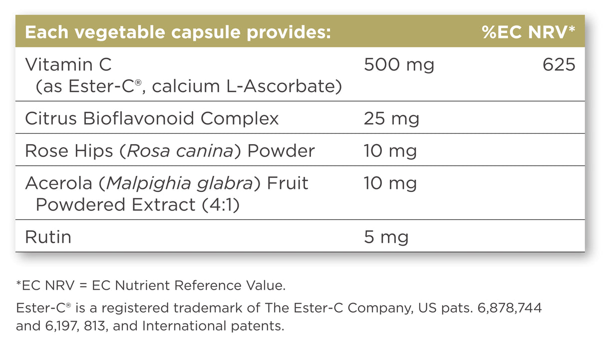 Solgar® Ester-C Plus 500 mg Vitamin C Vegetable Capsules - Greenlands Health Store