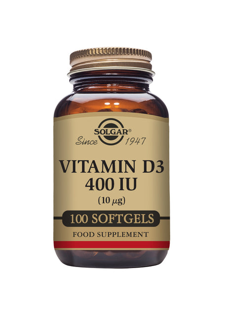 Solgar® Vitamin D3 400 IU (10 μg) Softgels - Pack of 100 - Greenlands Health Store