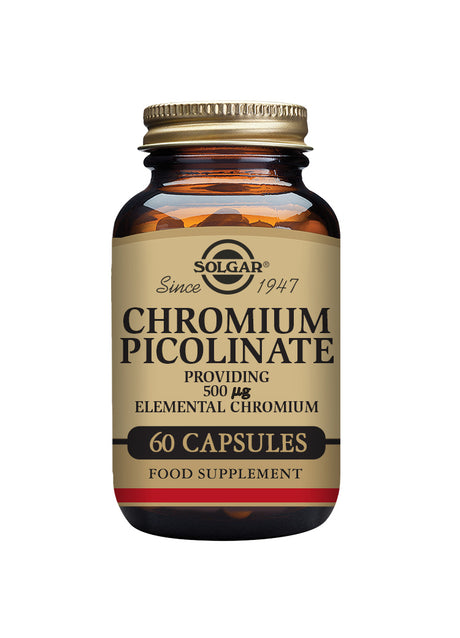 Solgar® Chromium Picolinate 500 µg Vegetable Capsules - Pack of 60 - Greenlands Health Store