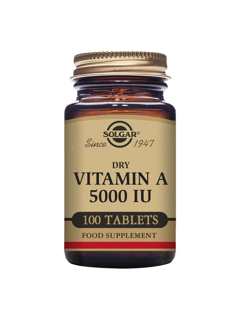 Solgar® Dry Vitamin A 5000 IU Tablets - Pack of 100 - Greenlands Health Store