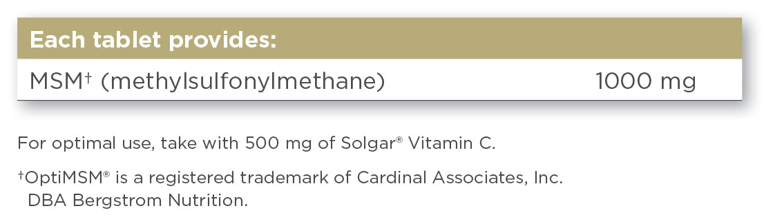 Solgar® MSM 1000 mg Tablets - Greenlands Health Store